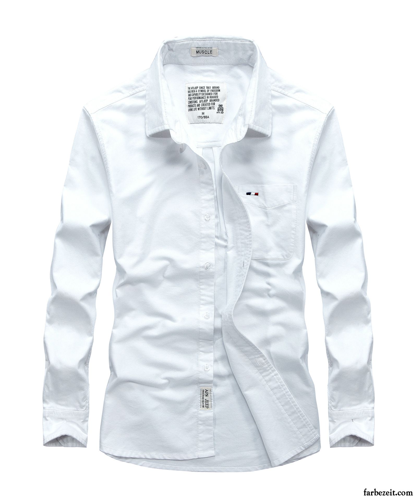 Weiße Herrenhemden Hemd Baumwolle Herren Rein Herbst Neu Hemden Verkaufen