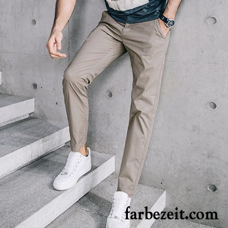 Weiße Hose Herren Grün Lange Dünn Schlank Hose Trend Schmales Bein Freizeit Sommer Sale