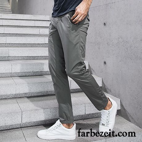 Weiße Hose Herren Grün Lange Dünn Schlank Hose Trend Schmales Bein Freizeit Sommer Sale