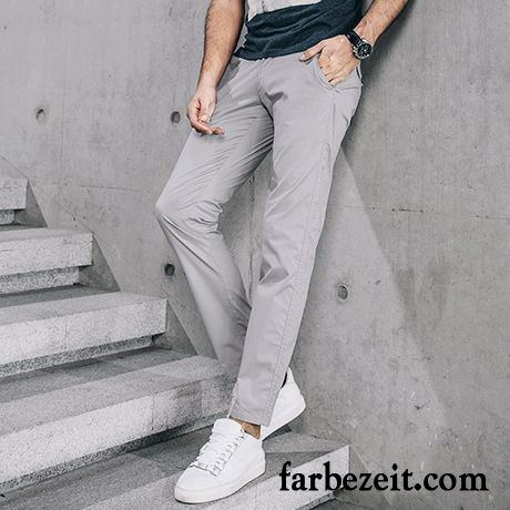 Weiße Hose Herren Grün Lange Dünn Schlank Hose Trend Schmales Bein Freizeit Sommer Sale