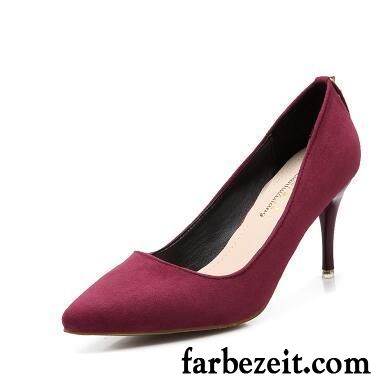 Weiße Pumps Damen Wildleder Spitze Allgleiches Herbst Pumps Ultra Schnürschuhe Neue Dünne Fersen Sexy Günstig