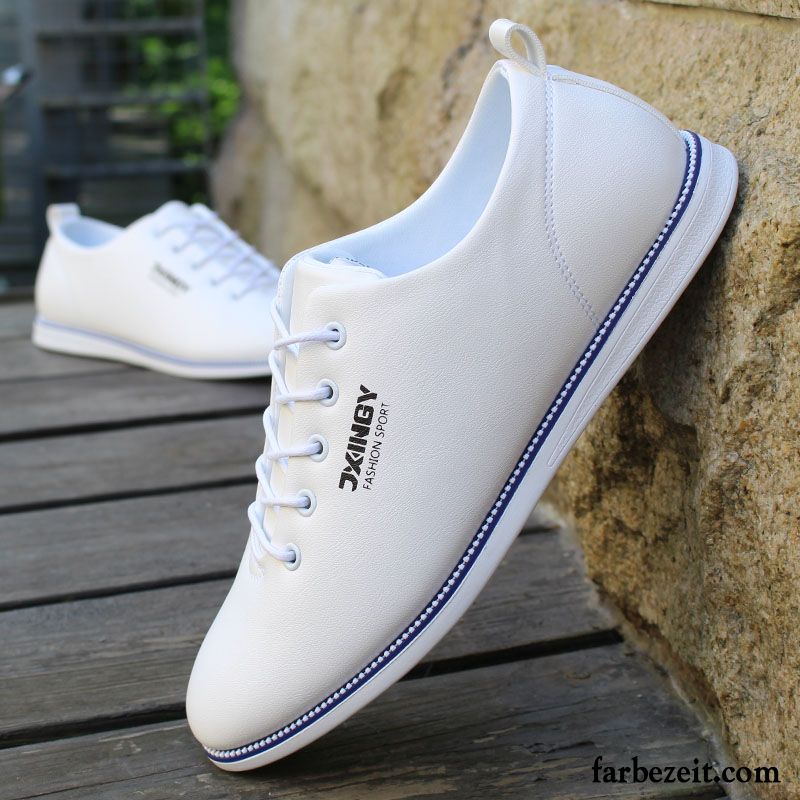 Weiße Schuhe Männer Jugend Weiß England Allgleiches Casual Schuhe Trend Lederschue Feder Herren Billig