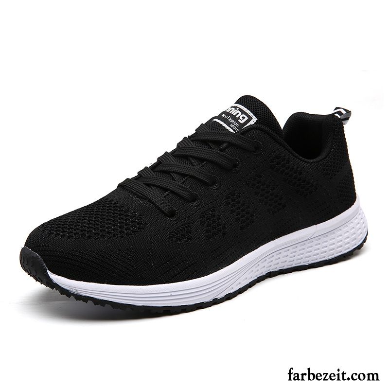 Weiße Sneaker Frauen Schüler Flache Damen Fliegende Weberei Schuhe Casual Allgleiches Sportschuhe Atmungsaktiv Licht Laufschuhe Herbst Schnürung Kaufen