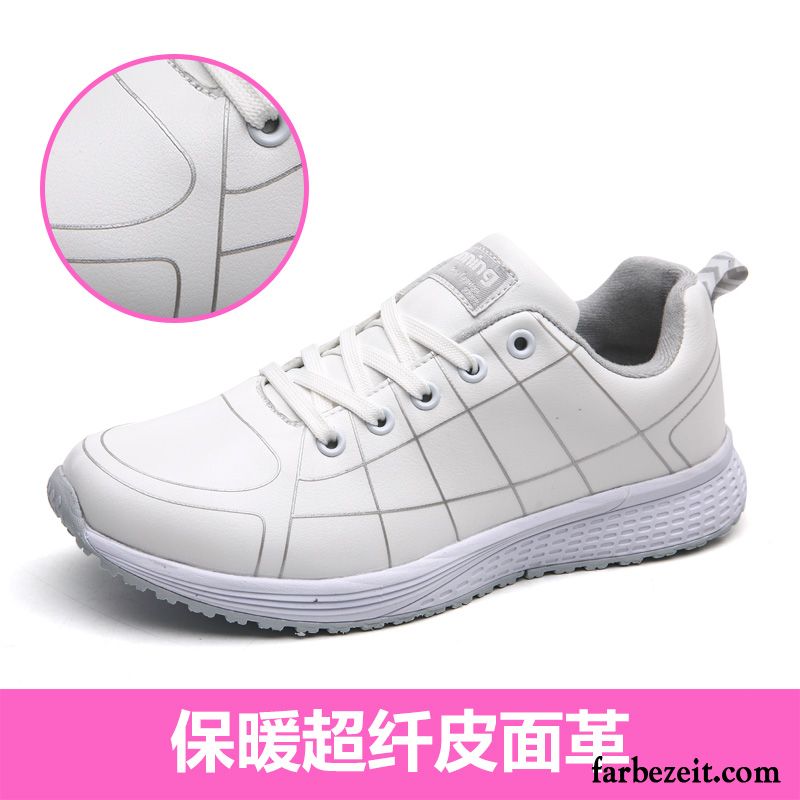 Weiße Sneaker Frauen Schüler Flache Damen Fliegende Weberei Schuhe Casual Allgleiches Sportschuhe Atmungsaktiv Licht Laufschuhe Herbst Schnürung Kaufen