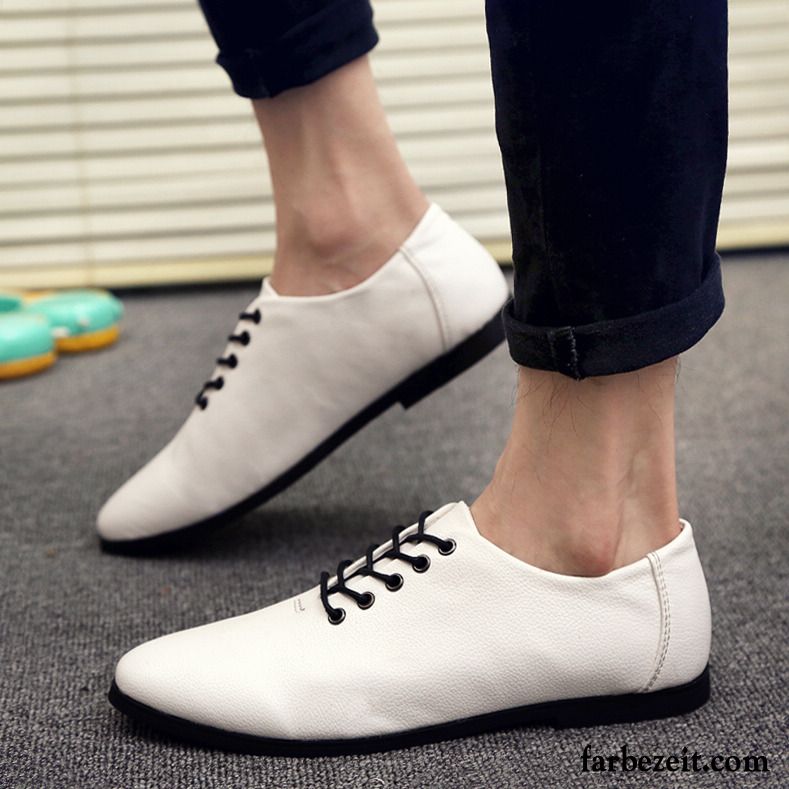 Weiße Herren Feder Schuhe Jugend Lederschue Casual Spitze Neue Geschäft Trend Sale