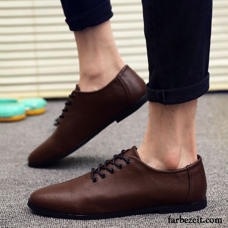 Weiße Herren Feder Schuhe Jugend Lederschue Casual Spitze Neue Geschäft Trend Sale