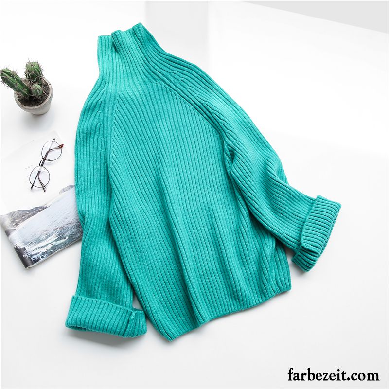 Weißer Strickpullover Schüler Gelb Kleiner Stil Damen Winter Rollkragen Strickwaren Herbst Süß Frisch Lose Billig