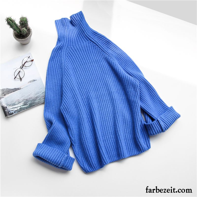 Weißer Strickpullover Schüler Gelb Kleiner Stil Damen Winter Rollkragen Strickwaren Herbst Süß Frisch Lose Billig