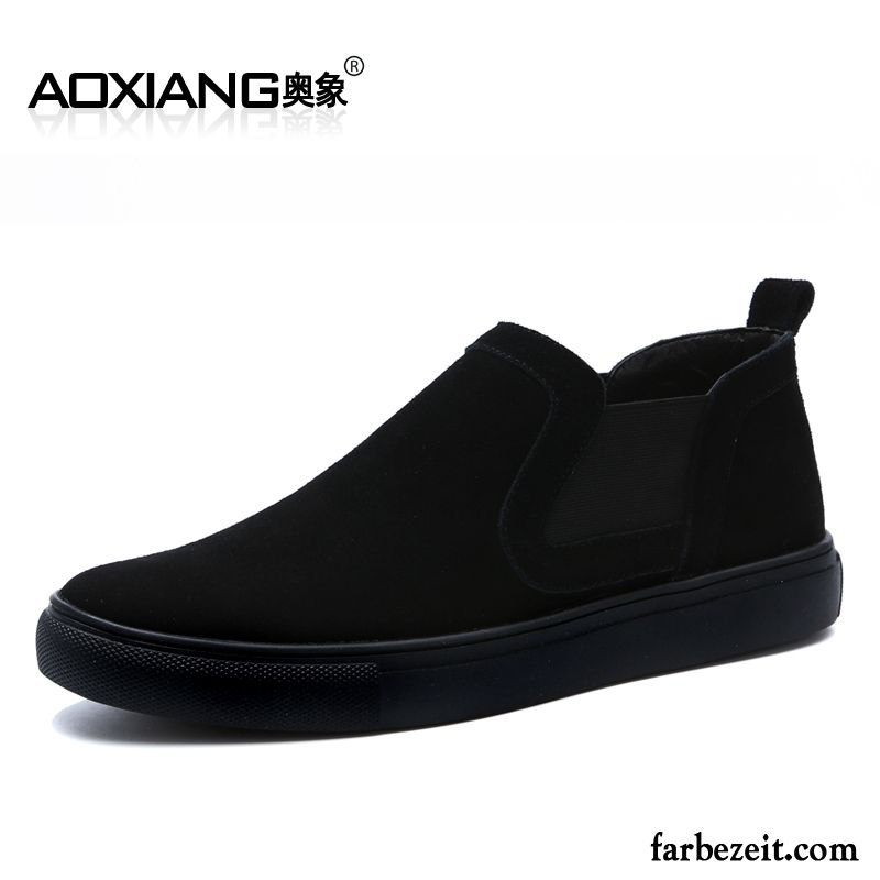 Wetterfeste Schuhe Herren Neue Echtleder Slip-on Feder Trend Allgleiches Halbschuhe Casual Kaufen