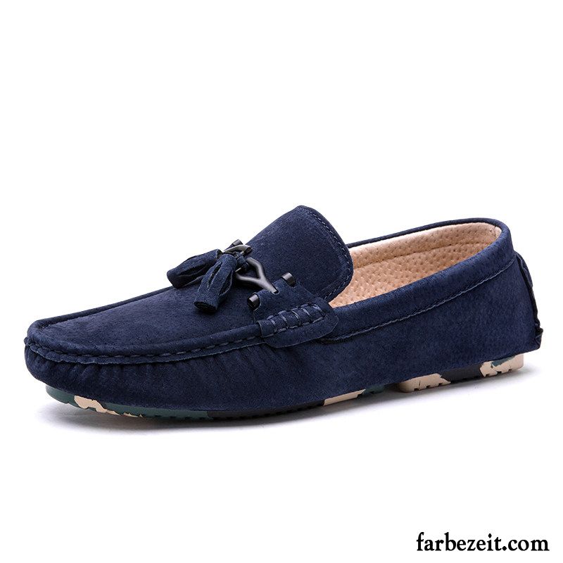 Wildleder Halbschuhe Blau Schuhe Allgleiches Atmungsaktiv Net Sommer Casual Lederschue Echtleder Tief Herren Trend Neue