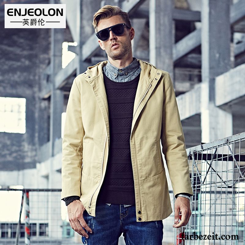 Winter Herrenjacke Trend Mode Herren Überzieher Herbst Reißverschluss Schlank Mit Kapuze Jugend Jacke Winter Blau Retro Günstig