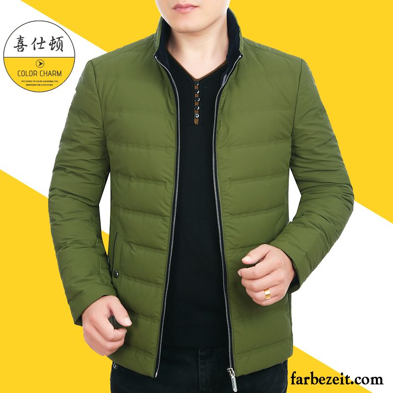 Winterjacke Fell Herren Schlank Licht Freizeit Überzieher Winter Daunenjacke Winterkleidung Stehkragen Kurzer Absatz Günstig