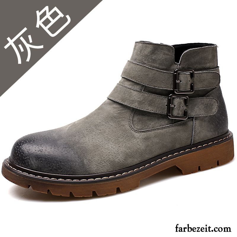 Winterschuhe Gefüttert Herren Retro Reißverschluss Stiefel Hohe Trend Martin Stiehlt Neue Sommer Echtleder Gelb Mode Casual Günstig