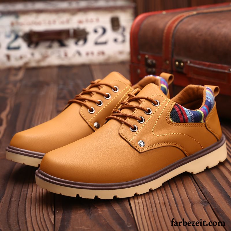 Winterschuhe Leder Wasserdicht Herren Casual Trend Neue England Lederschue Rutschsicher Feder Schuhe Arbeitsschuhe Tragen