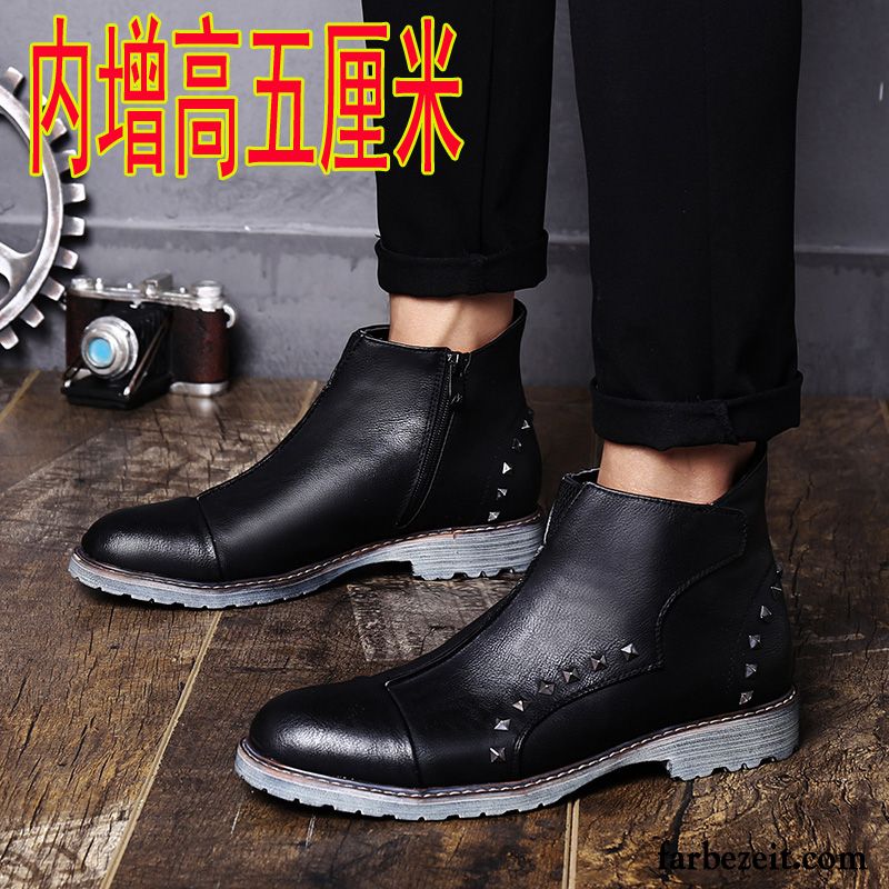 Winterstiefel Männer Kurze Trend England Lederschue Plus Samt Retro Hohe Herren Martin Stiehlt Erhöht