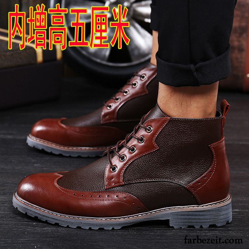 Winterstiefel Männer Kurze Trend England Lederschue Plus Samt Retro Hohe Herren Martin Stiehlt Erhöht