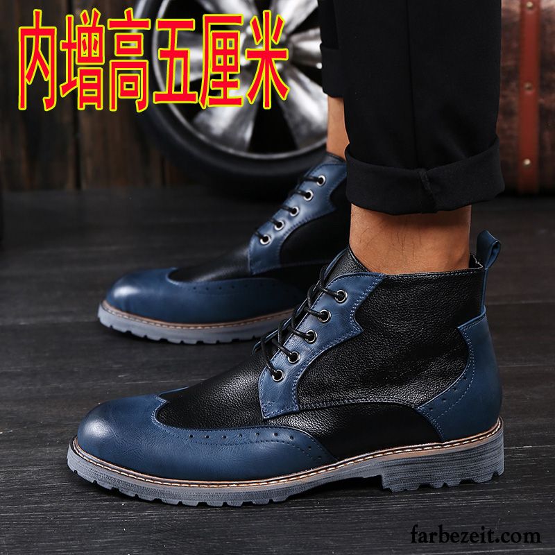 Winterstiefel Männer Kurze Trend England Lederschue Plus Samt Retro Hohe Herren Martin Stiehlt Erhöht