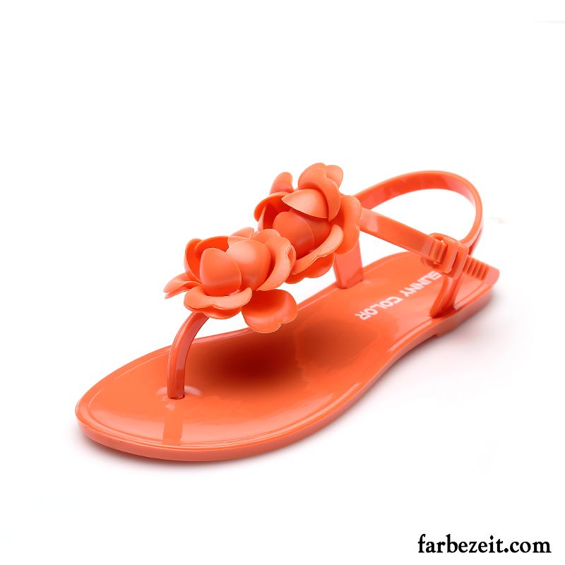 Zehensandalen Schwarz Damen Rutschsicher Sommer Hausschuhe Strand Sandalen Flache Billig