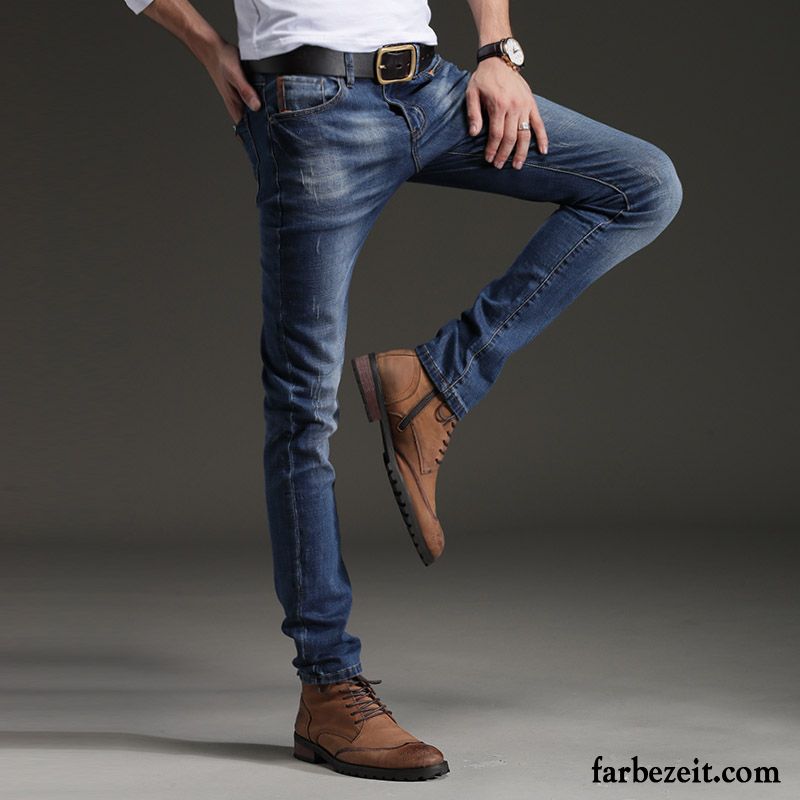 Zerrissene Hose Herren Herbst Jeans Plus Samt Gerade Schlank Elastisch Lange Schmales Bein Hose Jugend Winter Sale