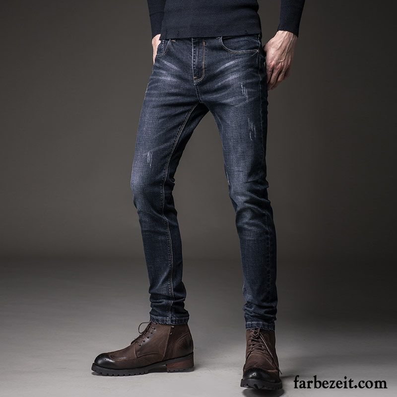 Zerrissene Hose Herren Herbst Jeans Plus Samt Gerade Schlank Elastisch Lange Schmales Bein Hose Jugend Winter Sale