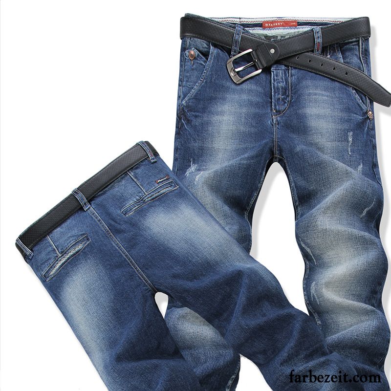 Zerrissene Skinny Jeans Herren Gerade Schnürung Dünn Freizeit Schlank Jeans Winter Jugend Trend Kaufen