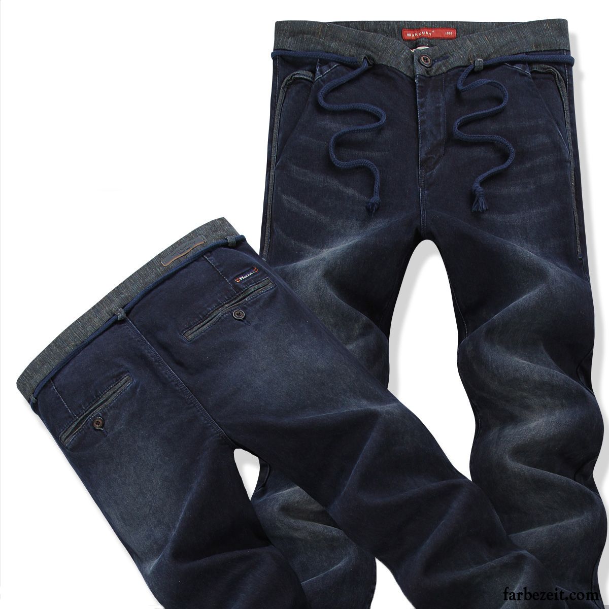 Zerrissene Skinny Jeans Herren Gerade Schnürung Dünn Freizeit Schlank Jeans Winter Jugend Trend Kaufen
