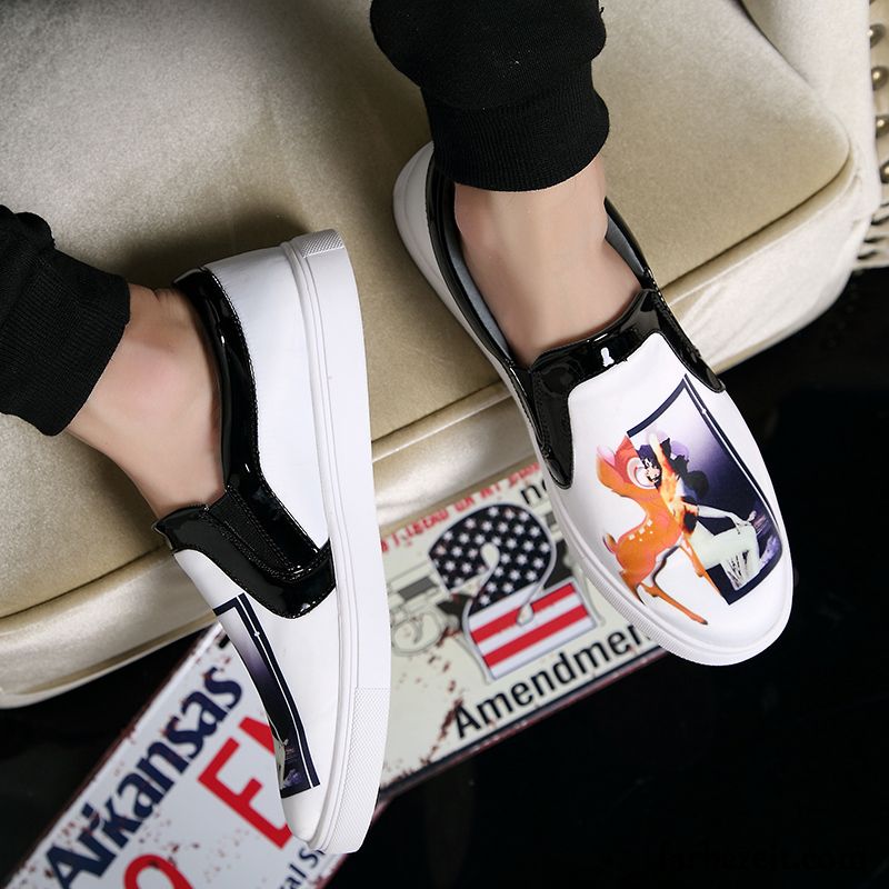 Bequeme Schuhe Herren Drucken Espadrille Faul Skaterschuhe Atmungsaktiv Halbschuhe Slip-on Trend Lovers Persönlichkeit Feder England