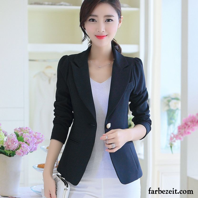 Blazer Damen Freizeit Neu Kostüm Herbst Anzüge Elegant Schwarz