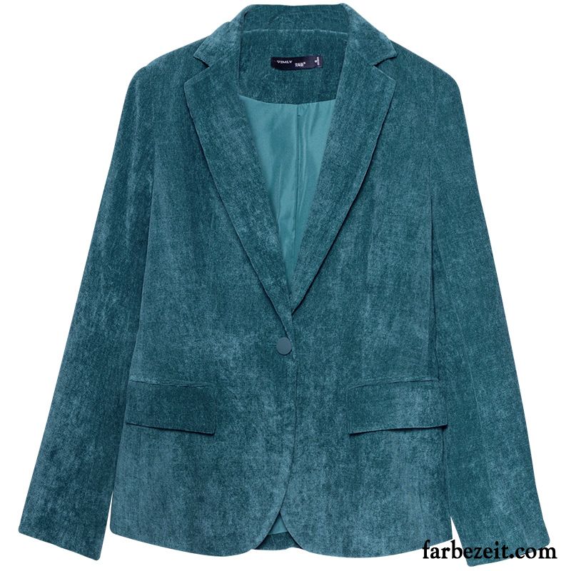 Blazer Damen Neu Mode Herbst Anzügjacke Kurzer Absatz Anzüge Grün