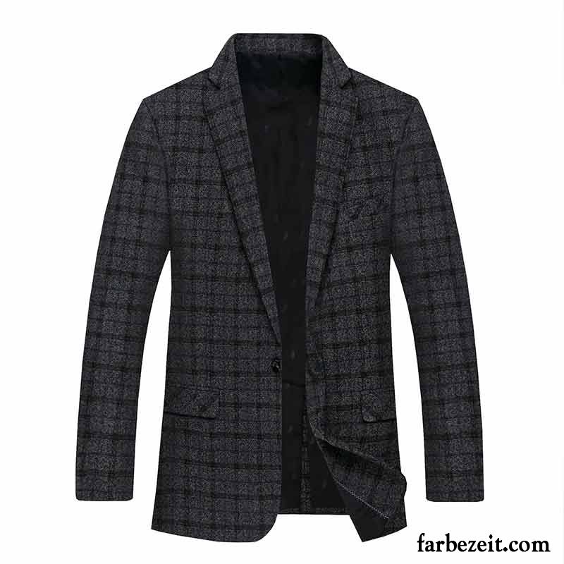 Blazer Herren Lose Anzüg Freizeit Große Größe Herbst Kostüm Schwarz