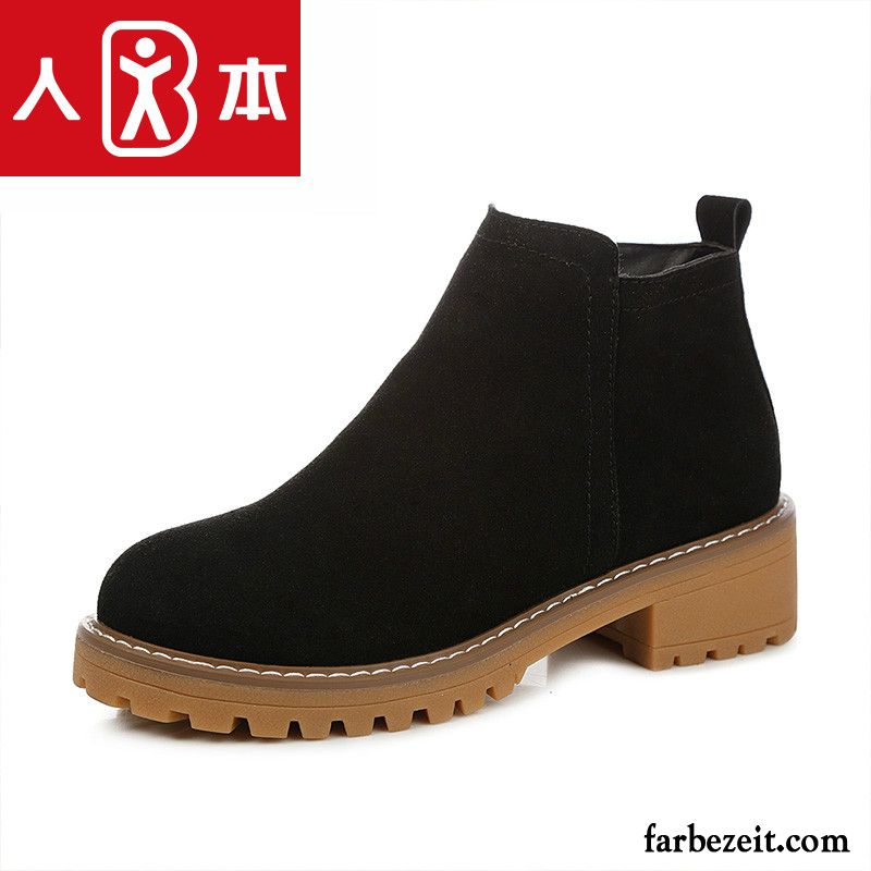 Boots Schuhe Damen Schüler Schuhe Plus Samt Kurze Thermische Winter Retro England Reißverschluss Martin Stiehlt Rabatt