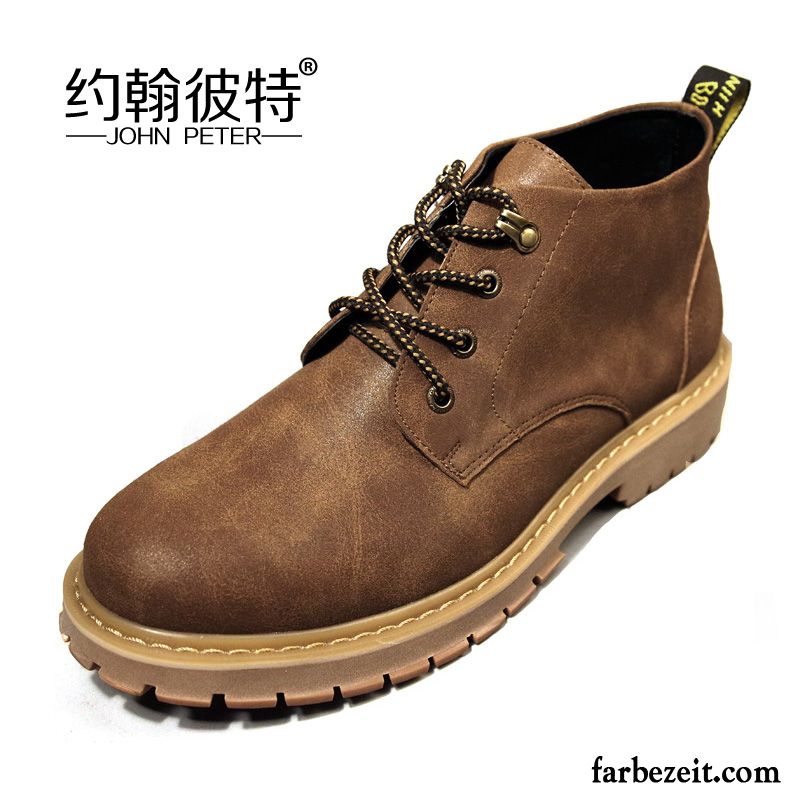 Boots Winter Herren Winter Herbst Trend Cargo Baumwolle Schuhe Martin Stiehlt Kurze Hohe England Runde Zehe Dicke Sohle Kaufen