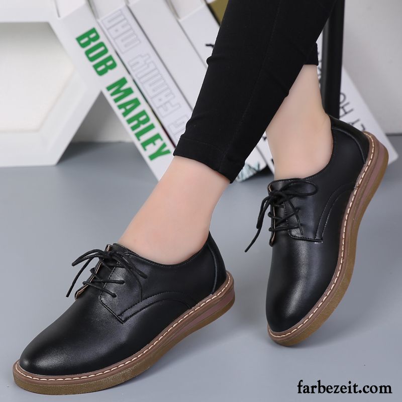 Brogues Schuhe Damen Schuhe Echtleder Schnürschuhe England Neue Casual Flache Feder Lederschuhe Allgleiches Günstig