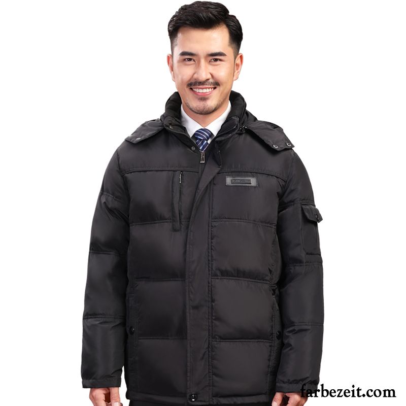 Business Jacke Herren Winterkleidung Ausverkauf Verdickung Überzieher Schwarz Kurzer Absatz Daunenjacke Dunkel Kaufen