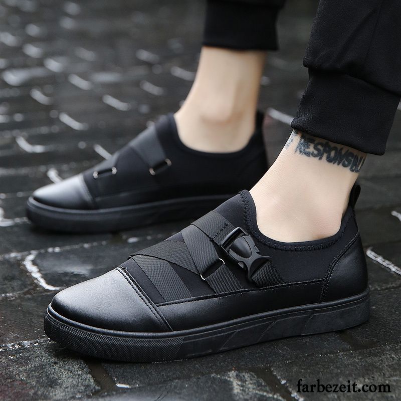 Business Sneaker Herren Faul Trend Halbschuhe Feder Tuch Schuhe Weiß Dicke Sohle Casual Skaterschuhe Schwarz Schüler Günstig