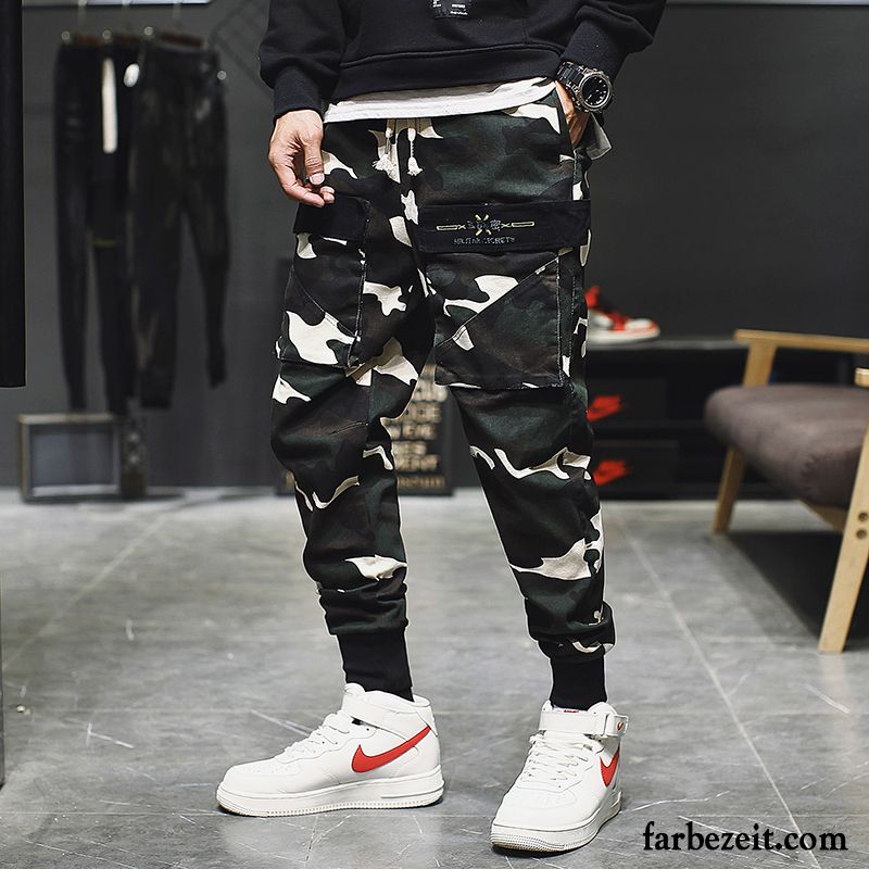 Cargohose Herren Trend Sport Werkzeugbau Feder Lose Freizeit Camouflage Hell