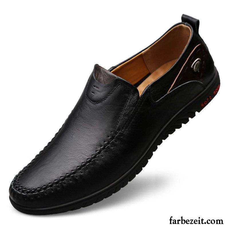 Comfort Schuhe Herren Casual Neue Trend Lederschue Echtleder Schuhe Faul Schwarz Weiß Slip-on Kaufen