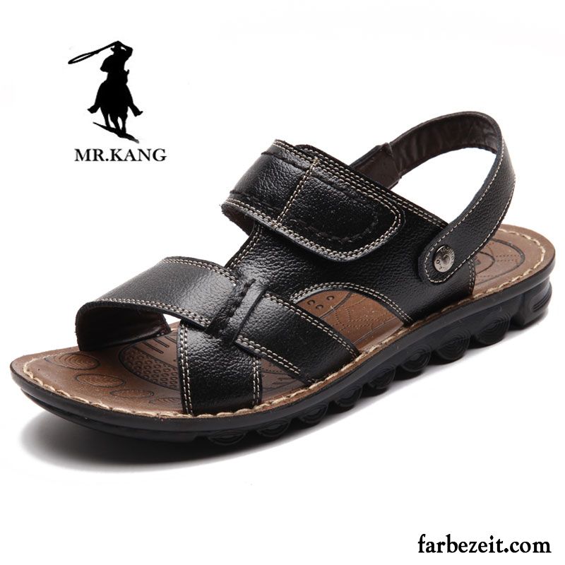 Coole Schuhe Männer Herren Schuhe Trend Echtleder Sandalen Sommer Casual Pantolette Strand Günstig