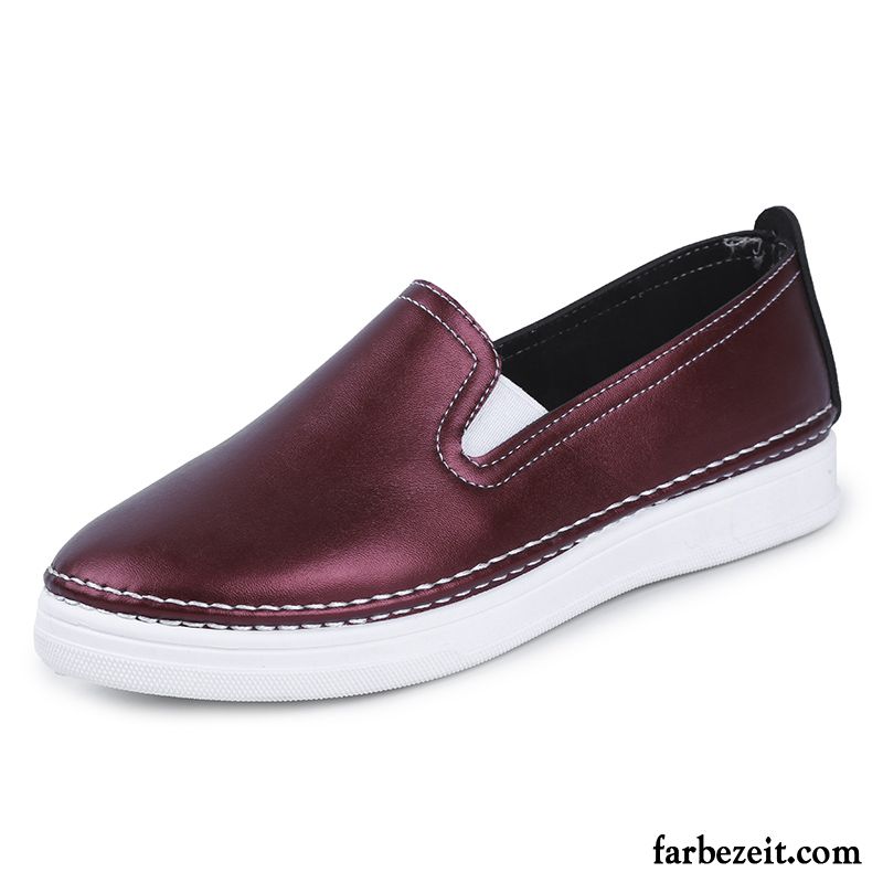 Damen Sport Schuhe Casual Halbschuhe Slip-on Allgleiches Schnürschuhe Flache Faul Weiß Trend Verkaufen