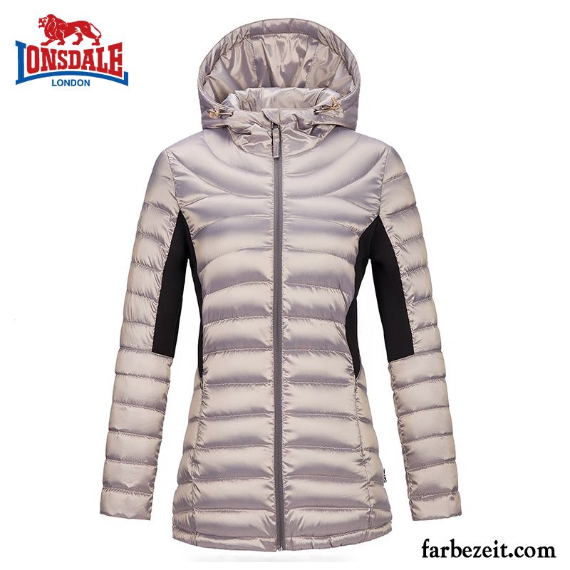 Daunenjacke Taupe Damen Ultra Draussen Langer Abschnitt Licht Baumwolle Ausverkauf Kapuze Dünn Schlank Daunenjacke Sonderangebot Kaufen