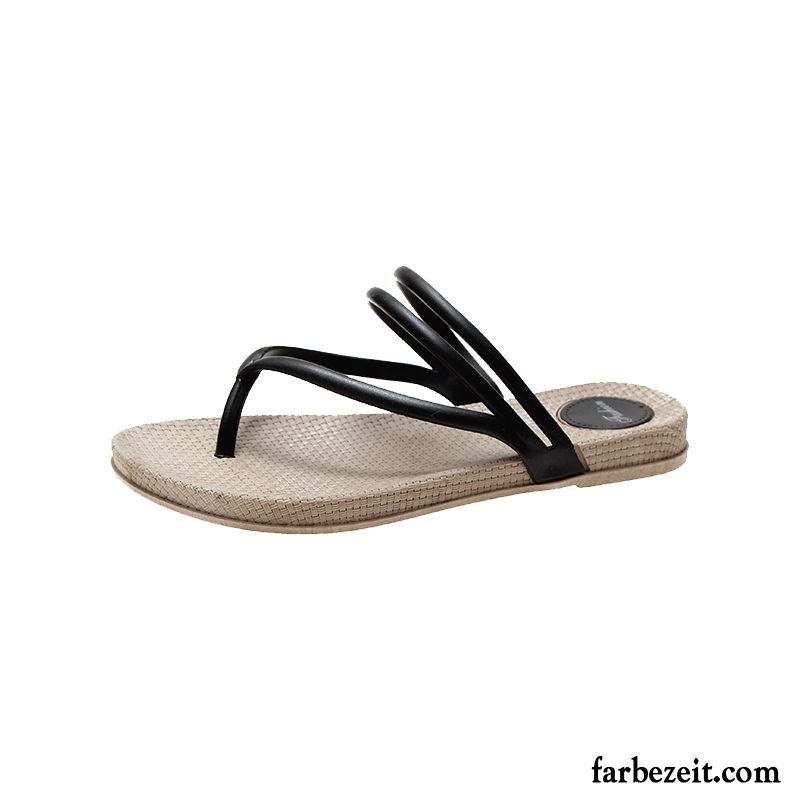 Flip Flops Damen Hausschuhe Sommer Neue Mode Trend Sandfarben Schwarz Rot