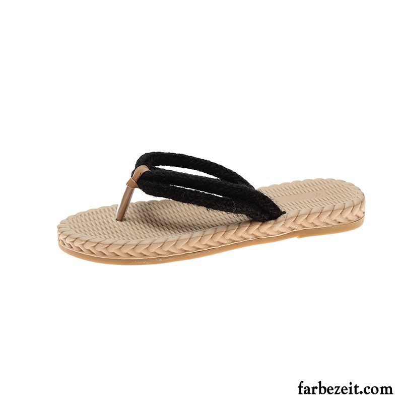 Flip Flops Damen Sommer Hausschuhe Mode Allgleiches Neue Sandalen Sandfarben Schwarz