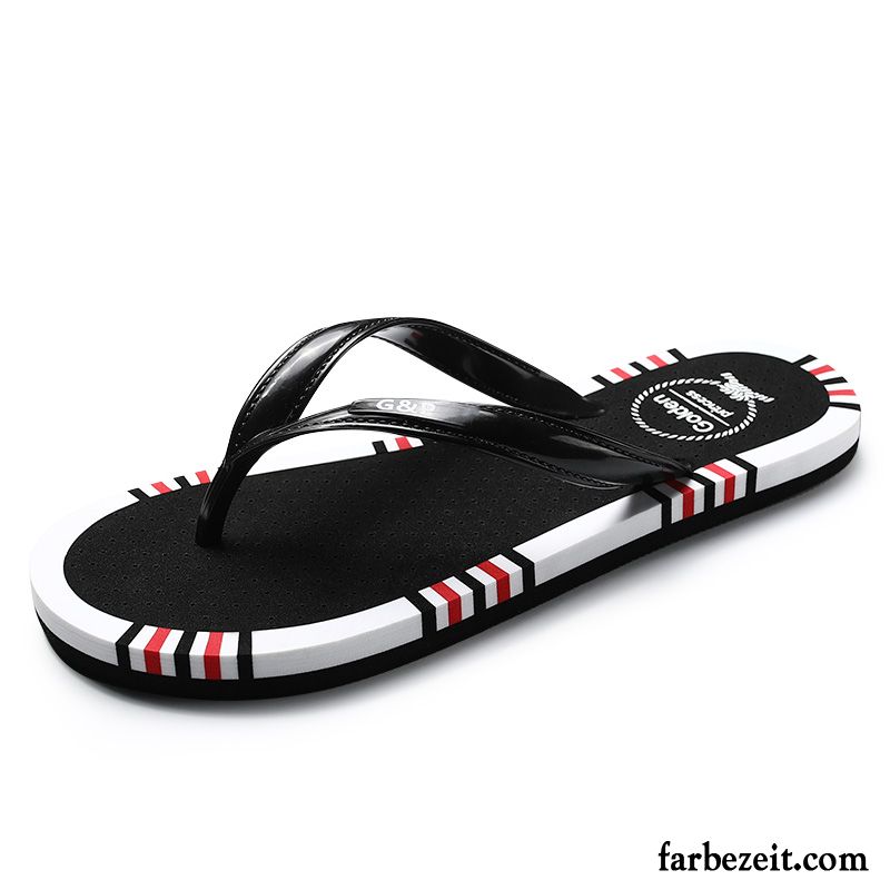 Flip Flops Herren Casual Draussen Trend Rutschsicher Persönlichkeit Hausschuhe Sandfarben Schwarz