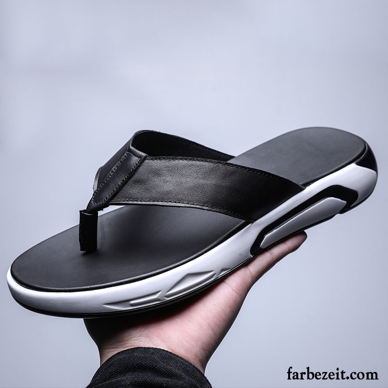 Flip Flops Herren Hausschuhe Neue Casual Rutschsicher Sommer Trend Sandfarben Schwarz