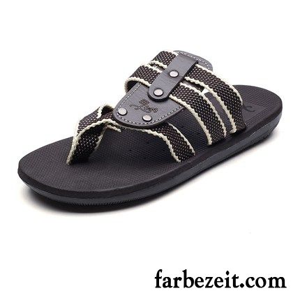 Flip Flops Herren Hausschuhe Rutschsicher Sandalen Trend Casual Sommer Sandfarben Braun