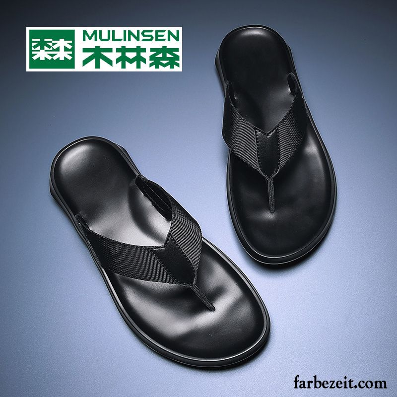 Flip Flops Herren Mode Persönlichkeit Sommer Sandalen Trend Hausschuhe Sandfarben Schwarz