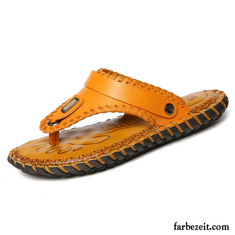 Flip Flops Herren Neue Mode Hausschuhe Jugend Sommer Trend Gelb