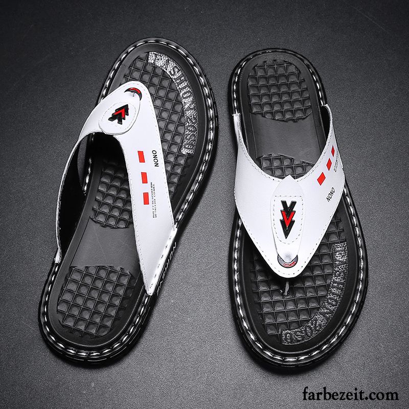 Flip Flops Herren Neue Sommer Rutschsicher Trend Persönlichkeit Sandalen Weiß