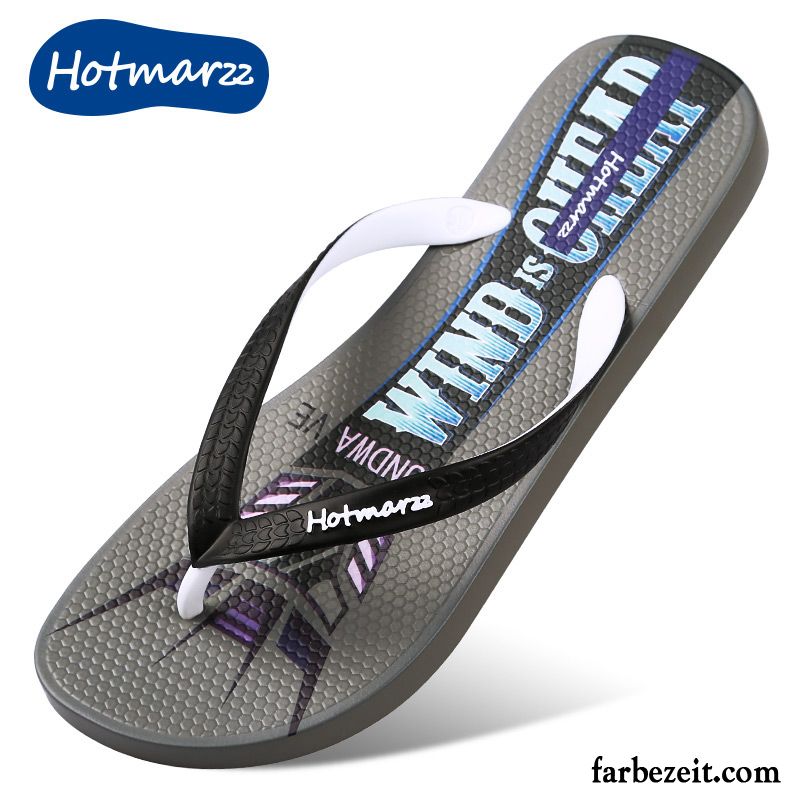 Flip Flops Herren Neue Trend Hausschuhe Persönlichkeit Sandfarben Schwarz