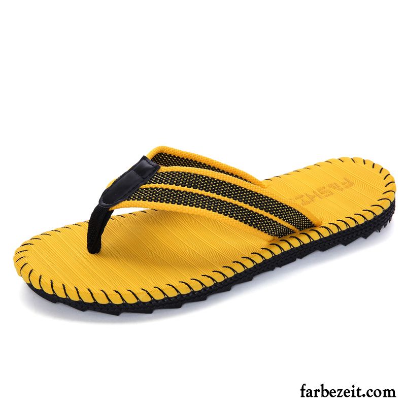 Flip Flops Herren Rutschsicher Persönlichkeit Lovers Trend Schuhe Sommer Sandfarben Gelb